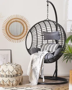 Sale Beliani Riipputuoli Polyrottinki Musta Aspio