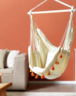 Nojatuolit<Beliani Riipputuoli Puuvilla Beige Varena