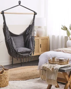 Cheap Beliani Riipputuoli Puuvilla Harmaa Bonea