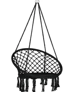 Nojatuolit<Beliani Riipputuoli Puuvilla Musta Gabella