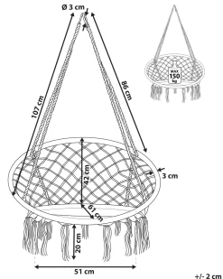 Nojatuolit<Beliani Riipputuoli Puuvilla Musta Gabella