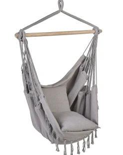 Nojatuolit<Beliani Riipputuoli Puuvilla Vaaleanharmaa Bonea