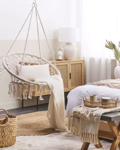 Nojatuolit<Beliani Riipputuoli Puuvilla Valkoinen Gabella