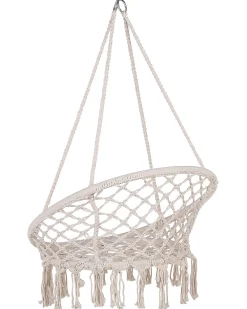 Nojatuolit<Beliani Riipputuoli Puuvilla Valkoinen Gabella