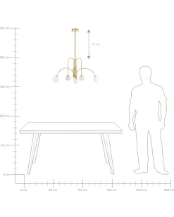 Valaisimet<Beliani Riippuvalaisin 6 Polttimoa Rauta Kulta Forbes