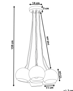 Cheap Beliani Riippuvalaisin 7 Polttimoa Metalli Musta Olza