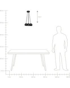 Cheap Beliani Riippuvalaisin 7 Polttimoa Metalli Musta Olza