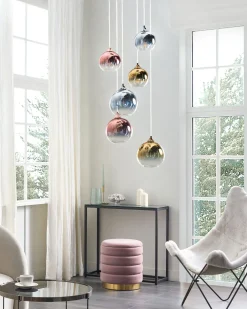 Best Sale Beliani Riippuvalaisin 6 Polttimoa Lasi Monivarinen Tooma