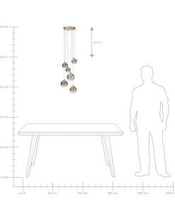 Best Sale Beliani Riippuvalaisin 6 Polttimoa Lasi Monivarinen Tooma