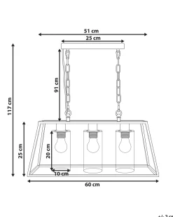 Clearance Beliani Riippuvalaisin 3 Polttimoa Rauta Musta Muger