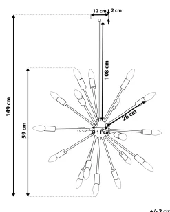 Valaisimet<Beliani Riippuvalaisin 18 Polttimoa Rauta Kulta Maguse