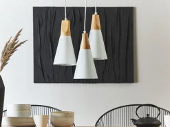 Best Beliani Riippuvalaisin 3 Polttimoa Alumiini Valkoinen Ticino