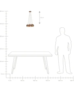 Cheap Beliani Riippuvalaisin 7 Polttimoa Metalli Kupari Olza