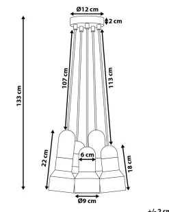 Fashion Beliani Riippuvalaisin 5 Polttimoa Betoni Vaaleanharmaa Apure