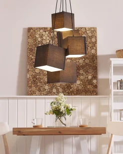 Best Sale Beliani Riippuvalaisin 5 Polttimoa Kangas Musta Mesta