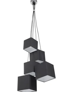 Best Sale Beliani Riippuvalaisin 5 Polttimoa Kangas Musta Mesta