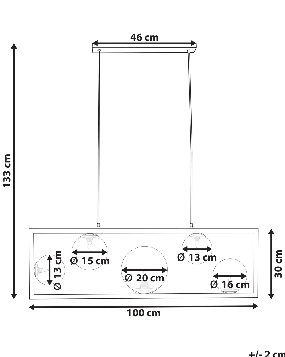 Sale Beliani Riippuvalaisin 5 Polttimoa Rauta Messinki Geehi
