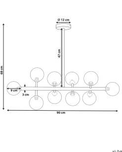 Shop Beliani Riippuvalaisin 10 Polttimoa Teras Hopea Ramis