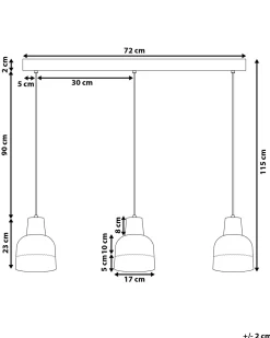 Shop Beliani Riippuvalaisin 3 Polttimoa Betoni Vaaleanharmaa Luni