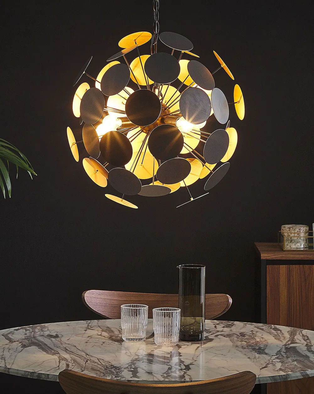 Best Sale Beliani Riippuvalaisin 4 Polttimoa Metalli Musta/Kulta Maritsa