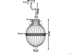 Discount Beliani Riippuvalaisin 3 Polttimoa Rauta Musta Harmen