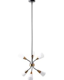 Valaisimet<Beliani Riippuvalaisin 6 Polttimoa Metalli Valkoinen/Kulta Aroyo
