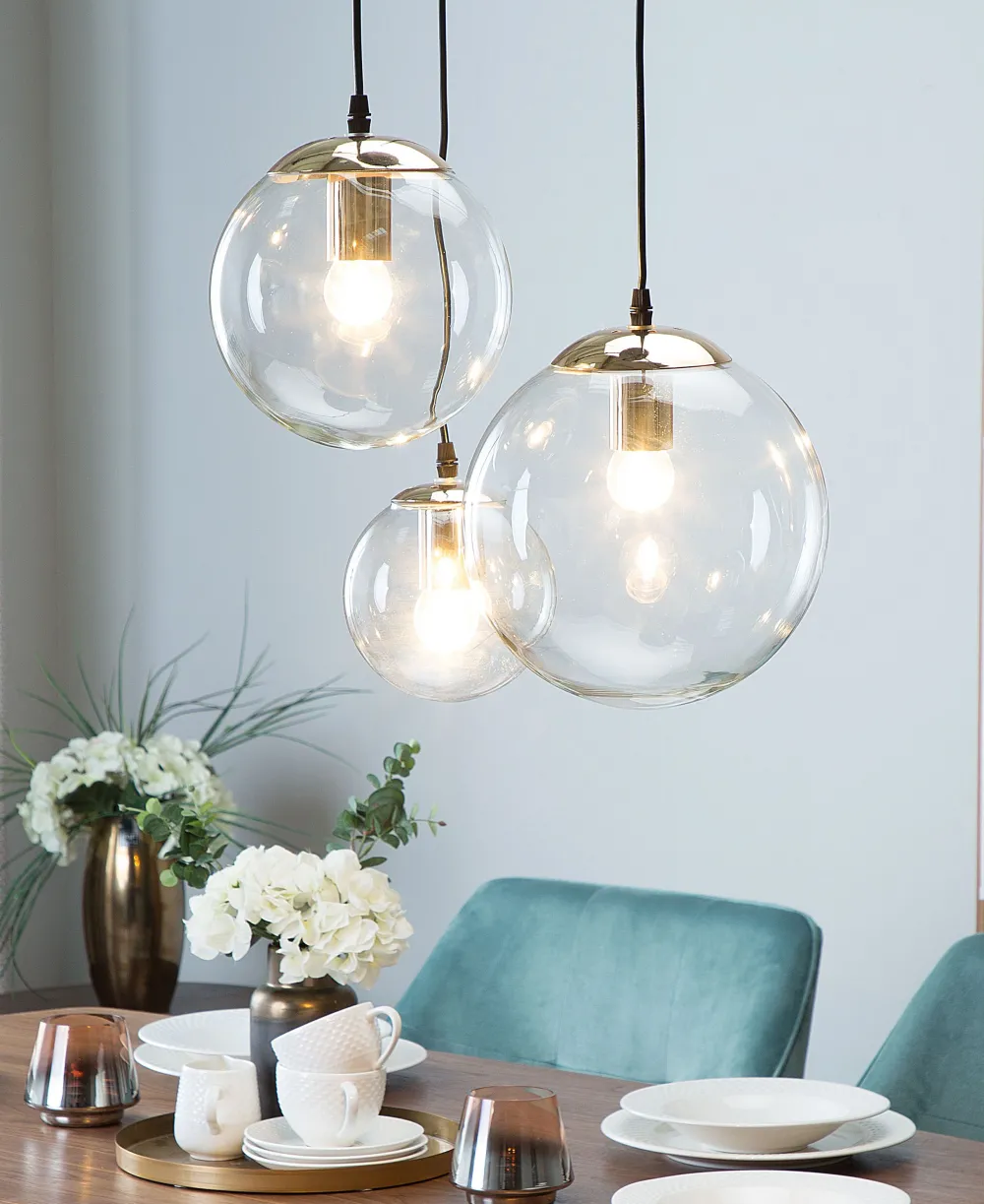 Online Beliani Riippuvalaisin 3 Polttimoa Lasi Kirkas Ladon