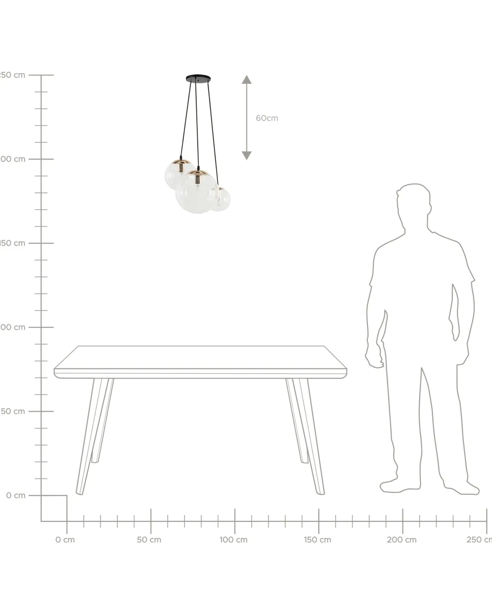 Online Beliani Riippuvalaisin 3 Polttimoa Lasi Kirkas Ladon