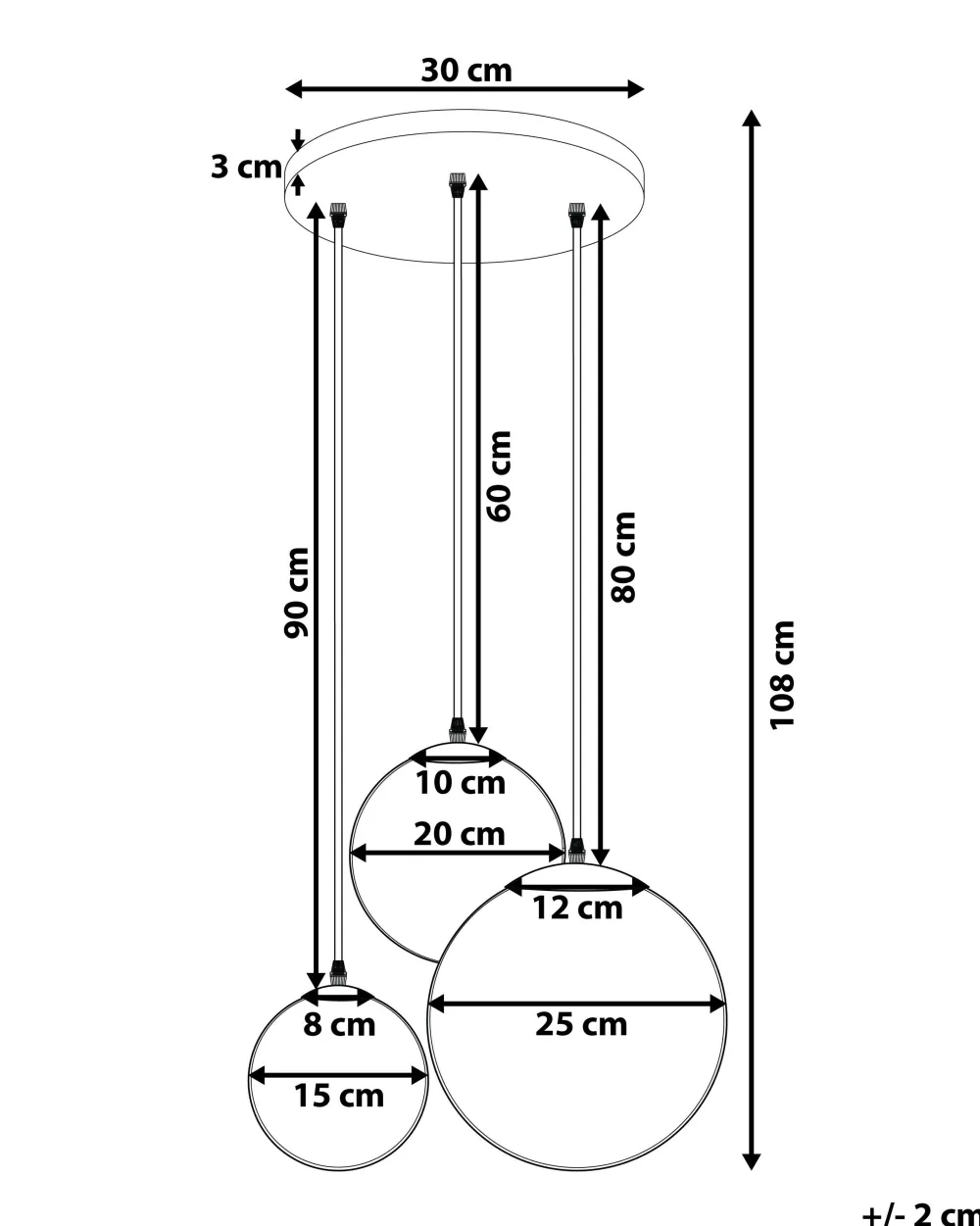 Online Beliani Riippuvalaisin 3 Polttimoa Lasi Kirkas Ladon