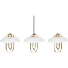 Valaisimet<Beliani Riippuvalaisin 3 Polttimoa Metalli Kulta/Valkoinen Nattai