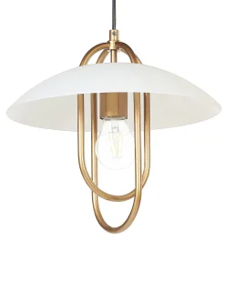 Valaisimet<Beliani Riippuvalaisin 3 Polttimoa Metalli Kulta/Valkoinen Nattai