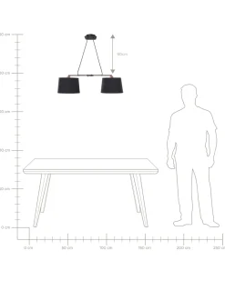 Cheap Beliani Riippuvalaisin 2 Polttimoa Kangas Musta Fucino