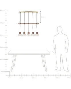 Valaisimet<Beliani Riippuvalaisin 5 Polttimoa Vaalea Puu/Messinki Varada