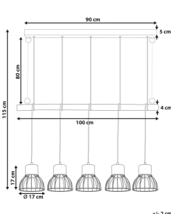 Valaisimet<Beliani Riippuvalaisin 5 Polttimoa Vaalea Puu/Messinki Varada