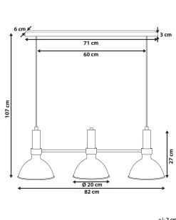 Valaisimet<Beliani Riippuvalaisin 3 Polttimoa Metalli Musta/Kulta Beles