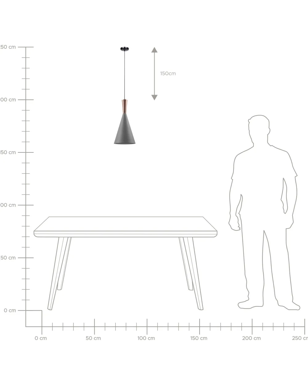 Online Beliani Riippuvalaisin Alumiini Harmaa/Kupari Tagus