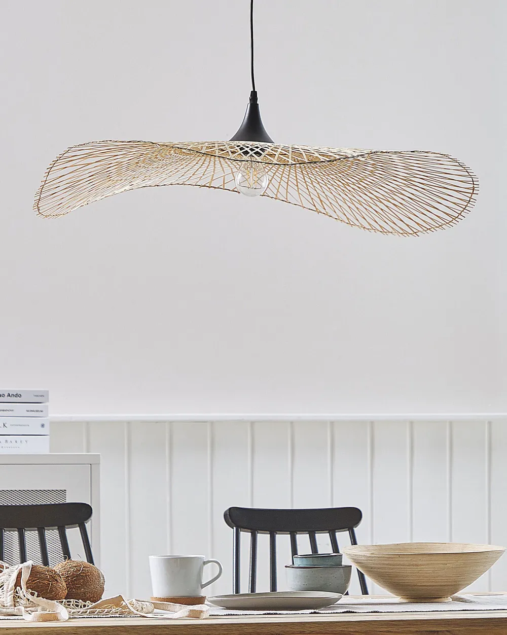 Best Beliani Riippuvalaisin Bambu Iso Vaalea Puu Floyd