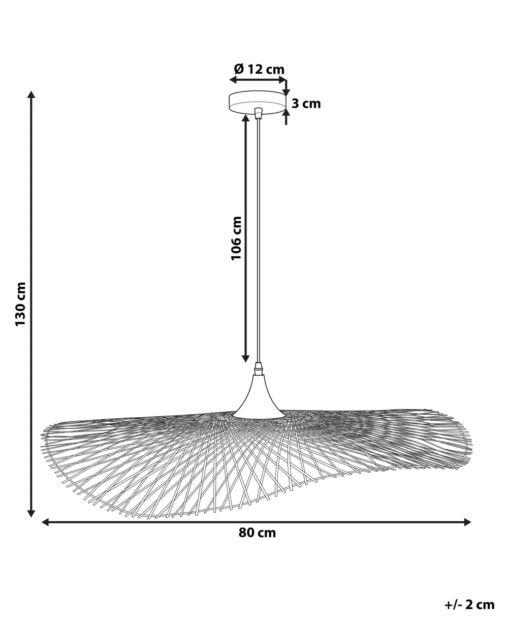 Best Beliani Riippuvalaisin Bambu Iso Vaalea Puu Floyd