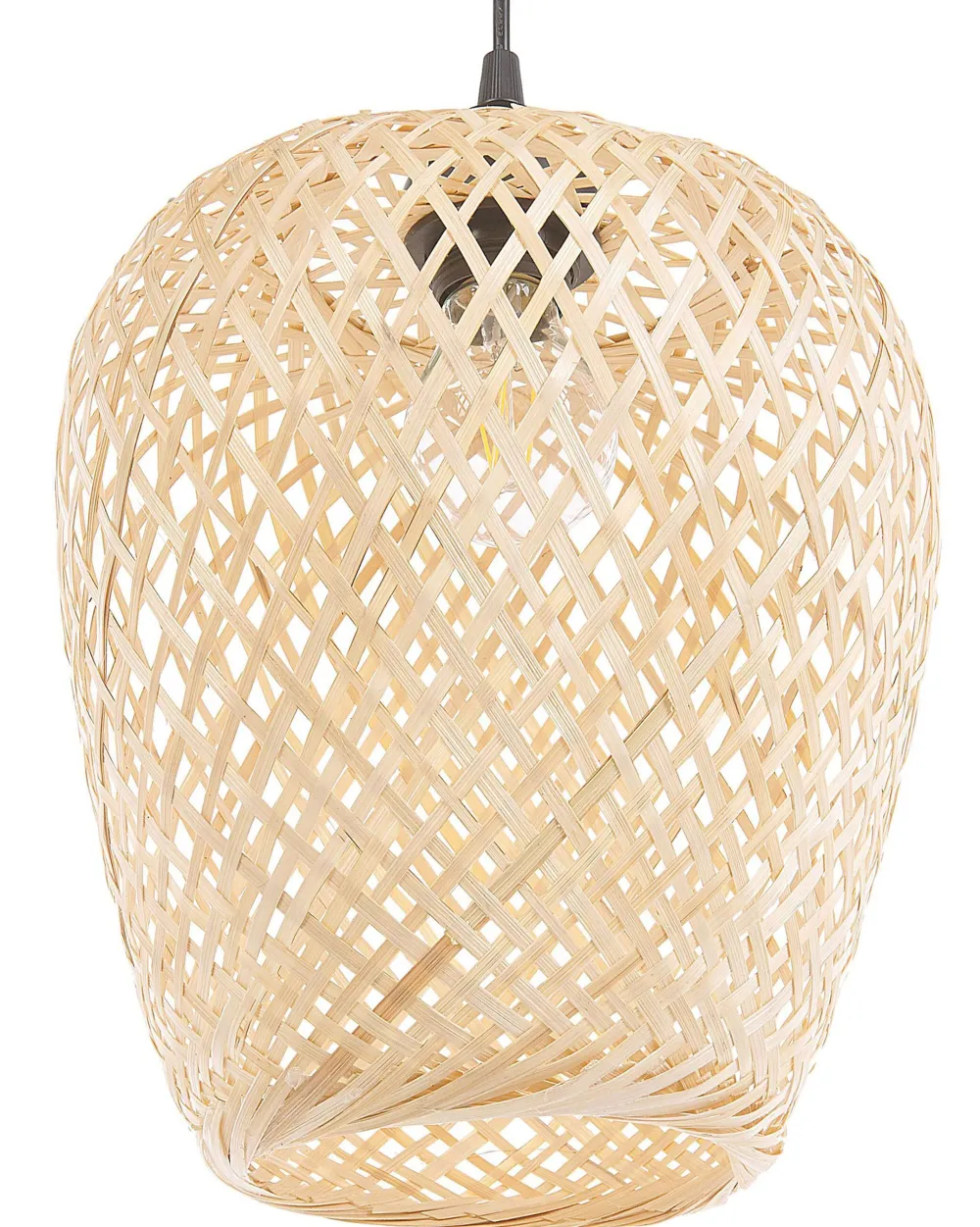 Sale Beliani Riippuvalaisin Bambu Vaalea Puu Bomu