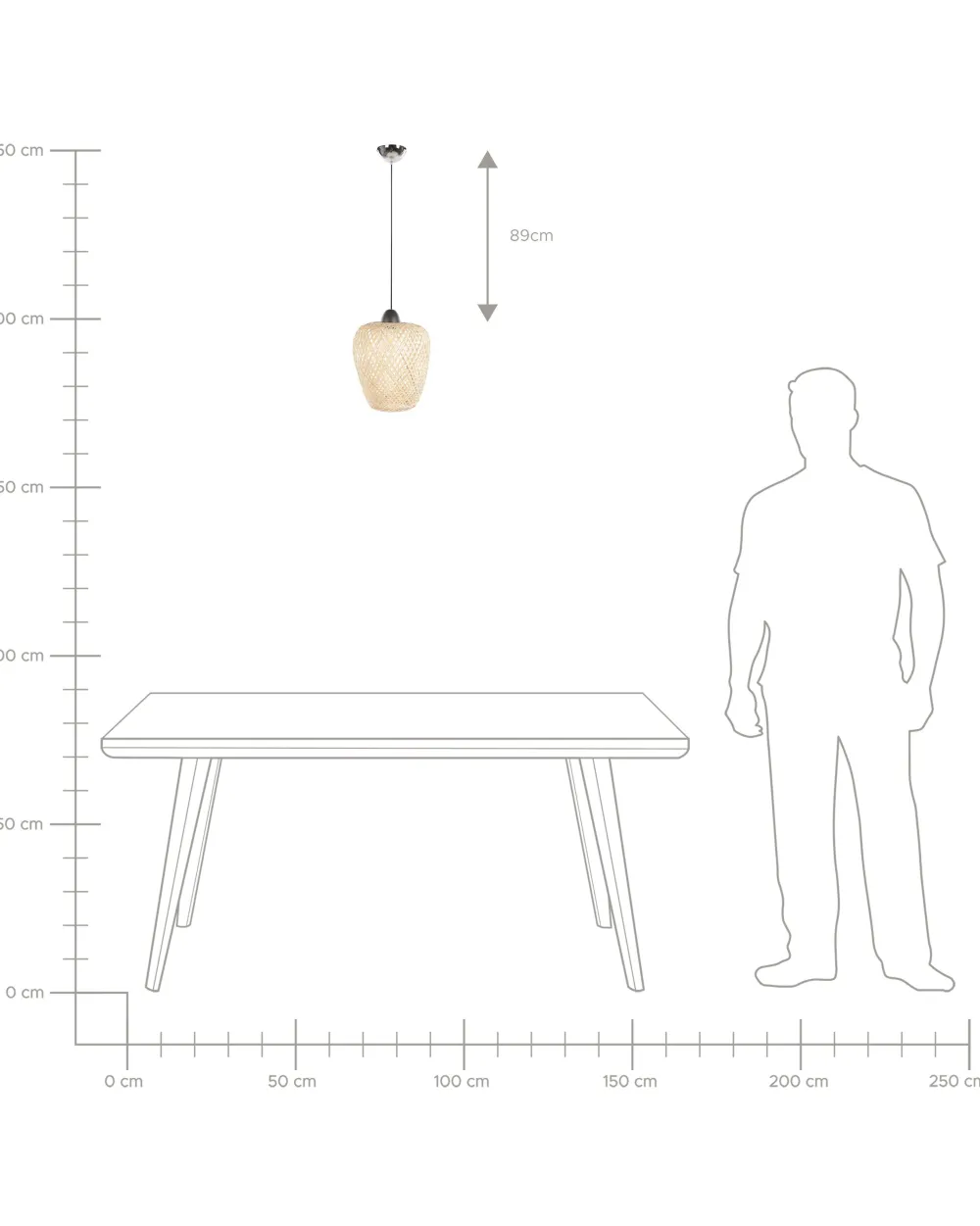 Sale Beliani Riippuvalaisin Bambu Vaalea Puu Bomu