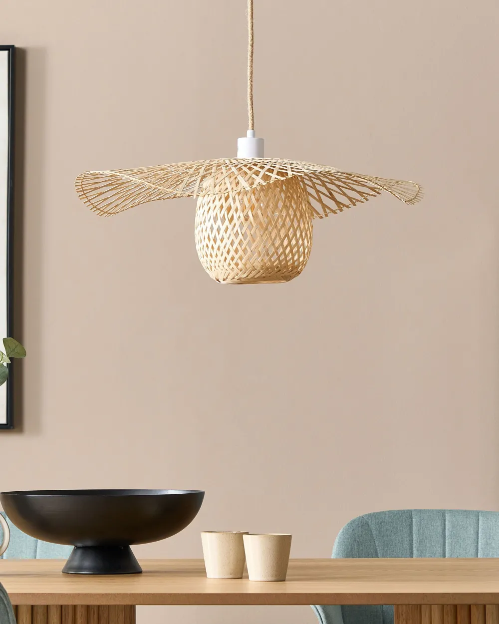 Best Sale Beliani Riippuvalaisin Bambu Vaalea Puu Bonito