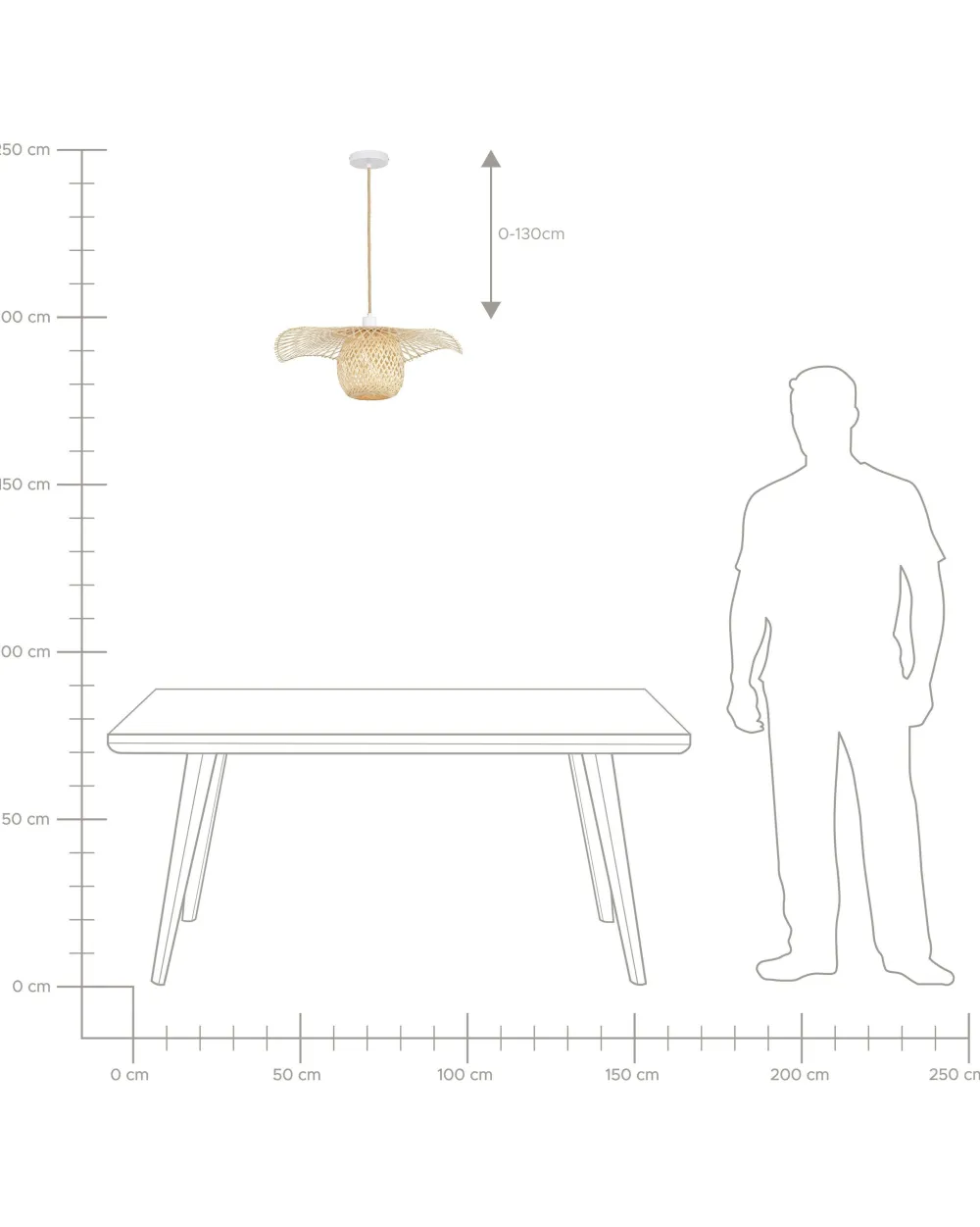 Best Sale Beliani Riippuvalaisin Bambu Vaalea Puu Bonito
