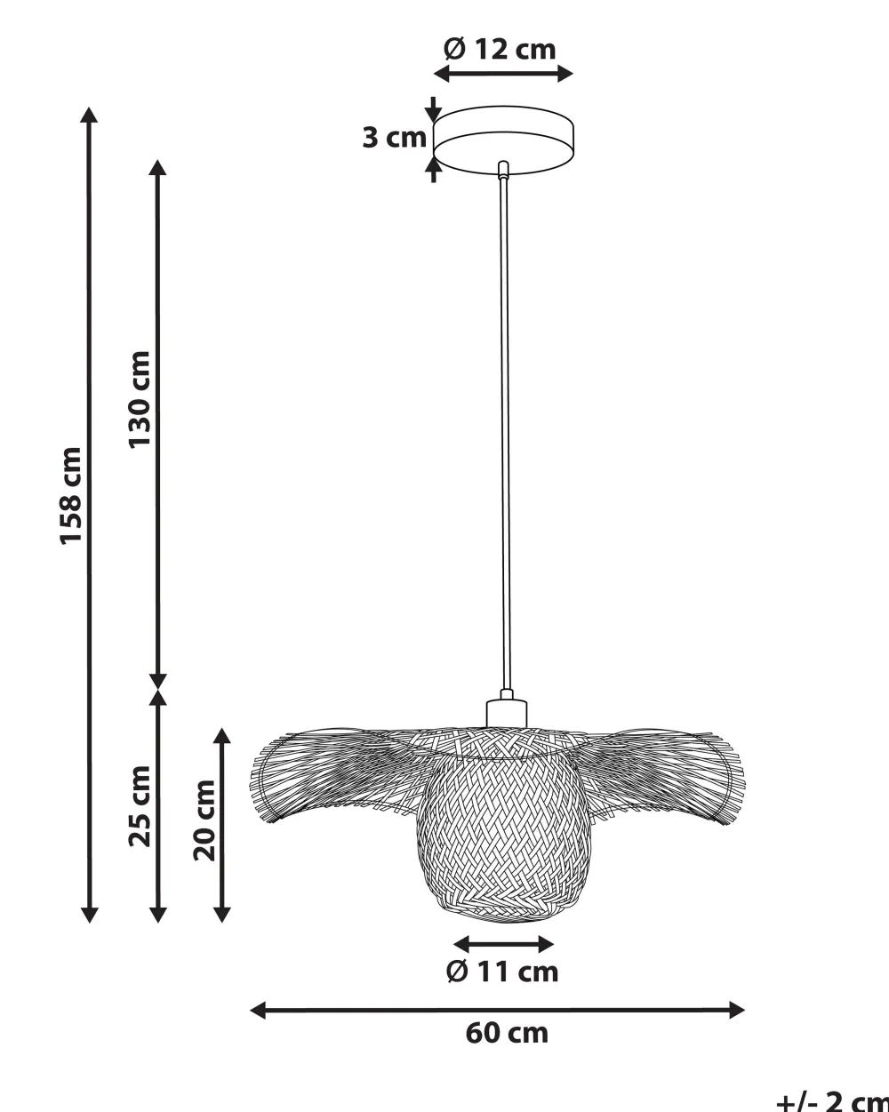 Best Sale Beliani Riippuvalaisin Bambu Vaalea Puu Bonito