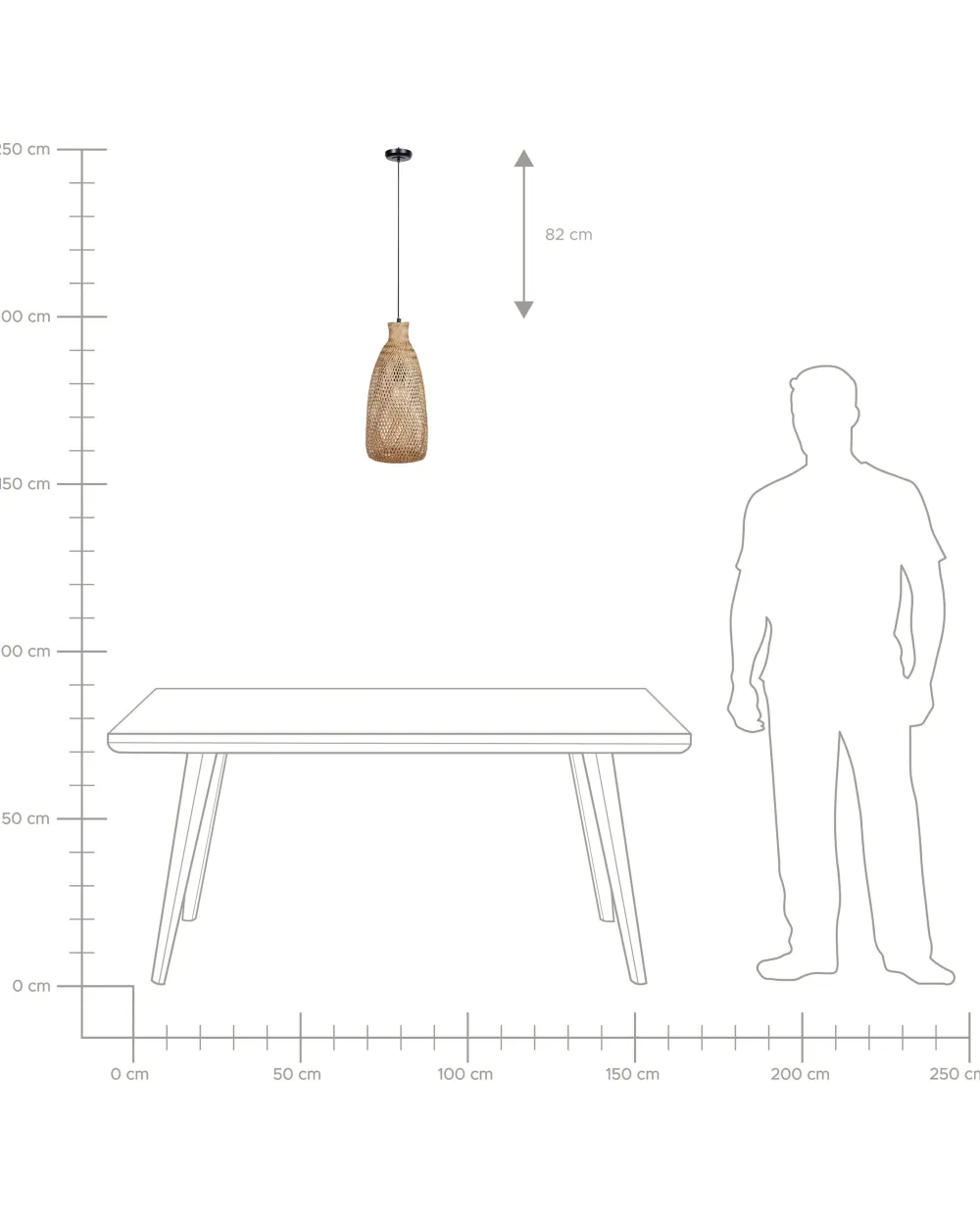 Hot Beliani Riippuvalaisin Bambu Vaalea Puu Lwela
