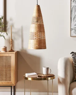 Valaisimet<Beliani Riippuvalaisin Bambu Vaalea Puu Suam