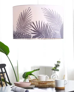 Valaisimet<Beliani Riippuvalaisin Kangas Valkoinen/Harmaa Ziller