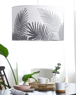 Valaisimet<Beliani Riippuvalaisin Kangas Valkoinen/Harmaa Ziller