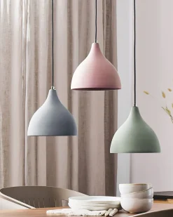 Valaisimet<Beliani Riippuvalaisin Kipsi Vaaleanharmaa Lambro