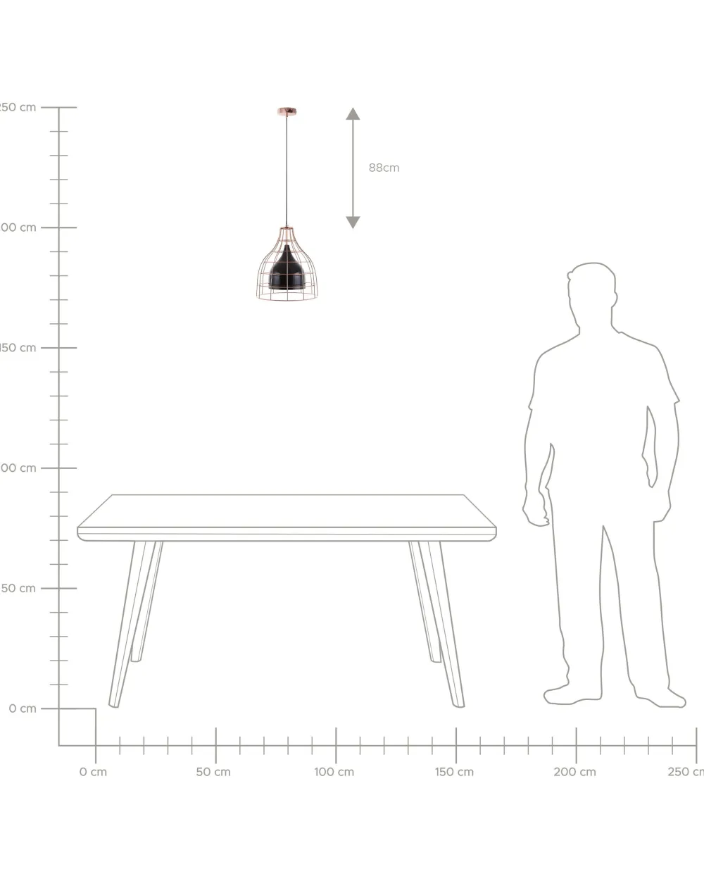 Sale Beliani Riippuvalaisin Metalli Musta/Kupari Tresa