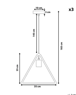 Shop Beliani Riippuvalaisin Metalli Vaaleanharmaa 3 Kpl Juruena